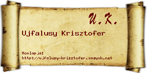 Ujfalusy Krisztofer névjegykártya